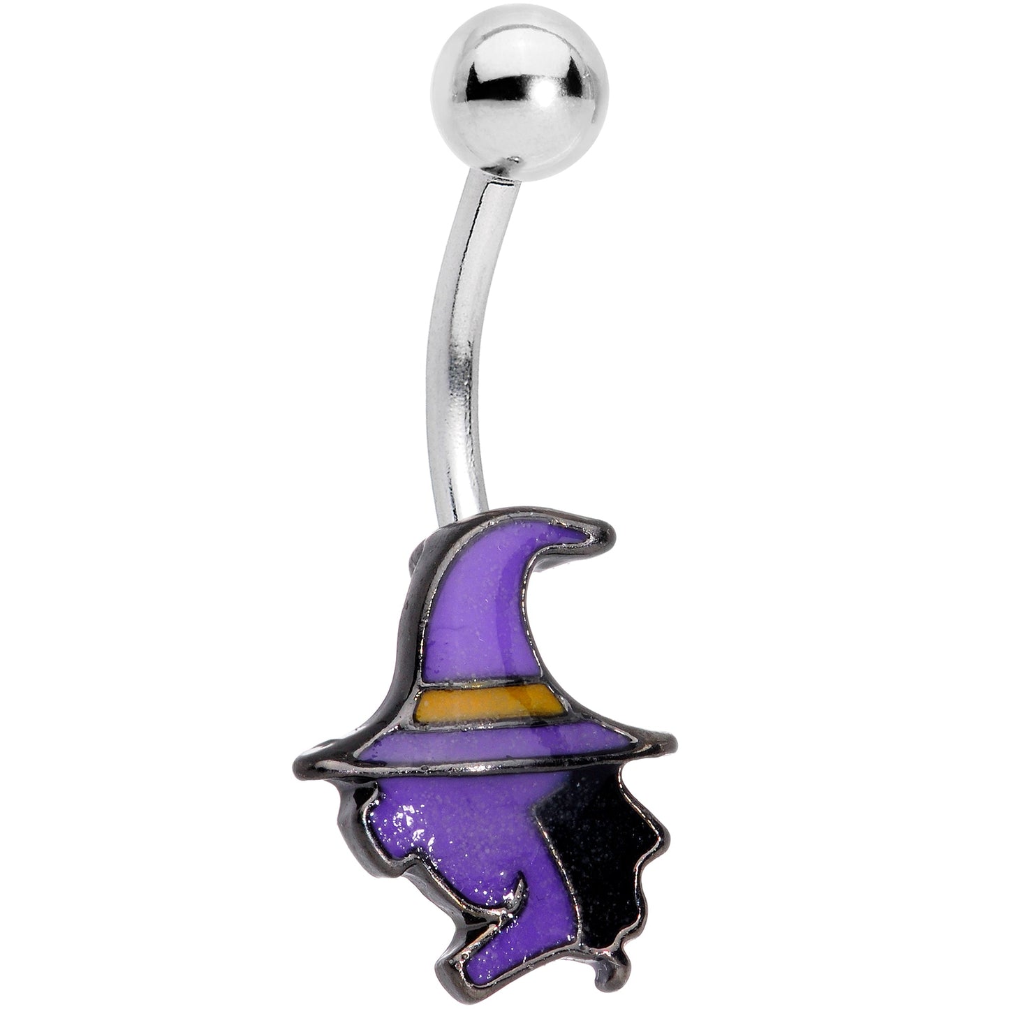 Purple Witch Halloween Glow in the Dark Belly Ring