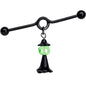 14 Gauge Green Gem Black Witch Halloween Dangle Project Bar 38mm