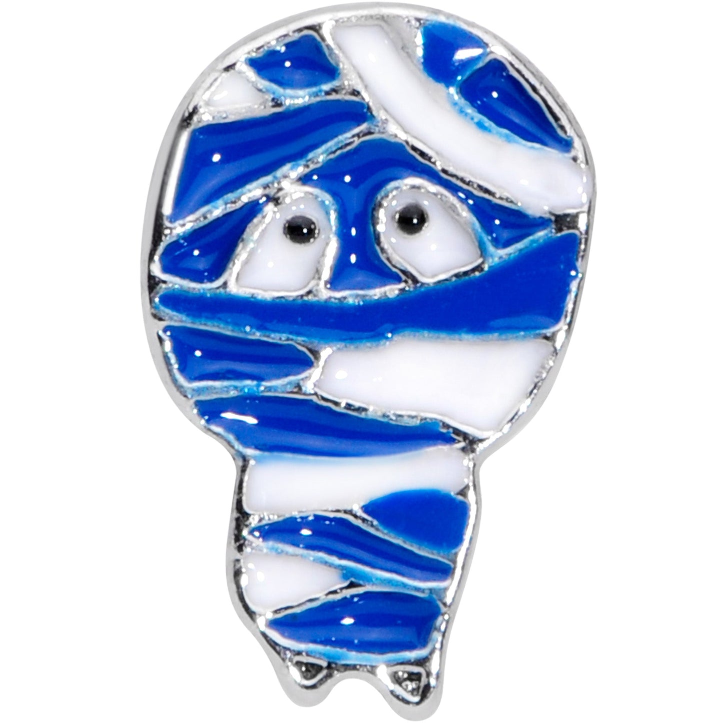 16 Gauge 5/16 Blue White Mummy Halloween Labret Monroe Tragus