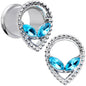 Aqua Gem Alien Double Flare Tunnel Plug Set