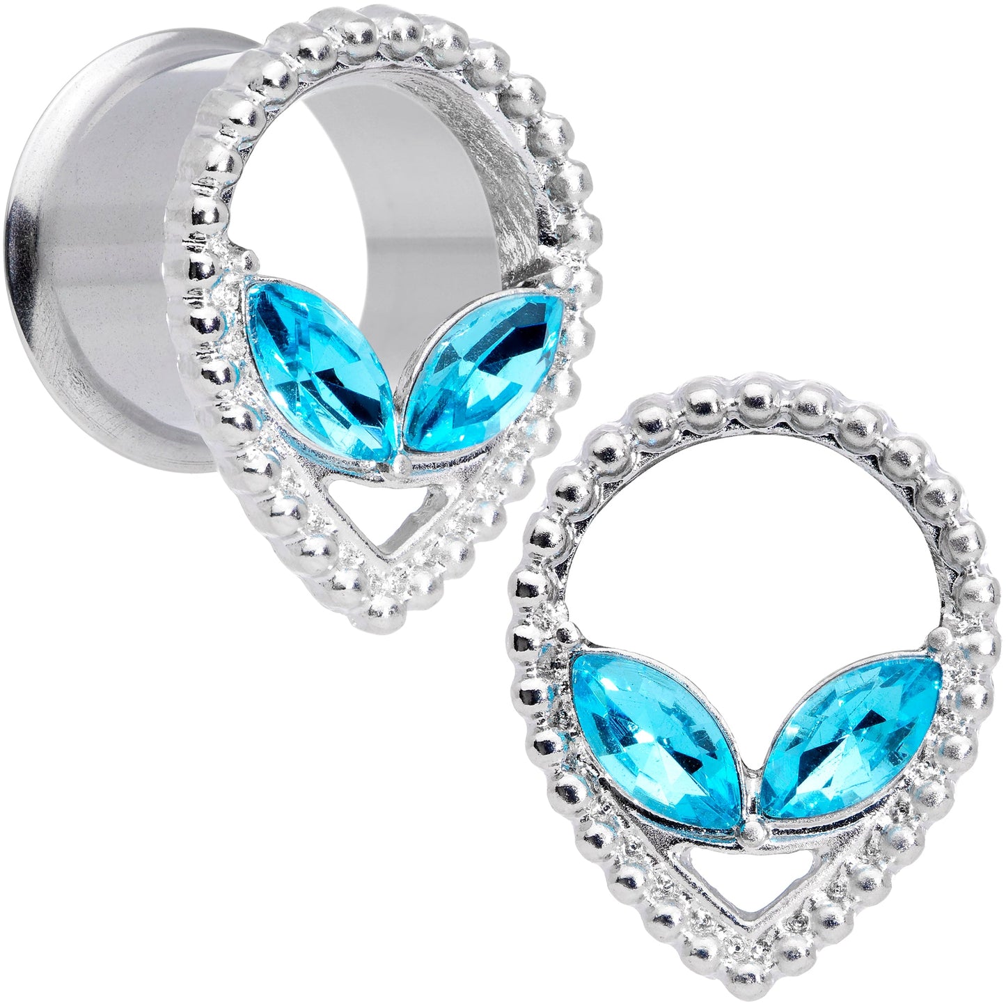 Aqua Gem Alien Double Flare Tunnel Plug Set