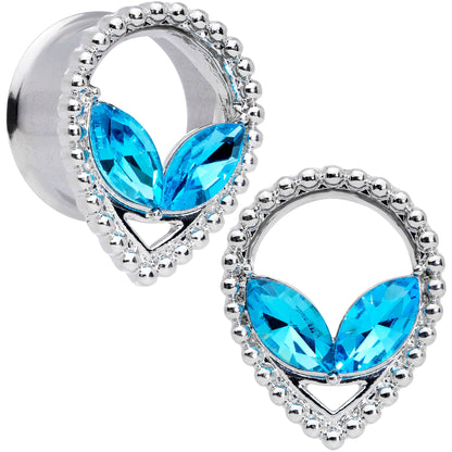 Aqua Gem Alien Double Flare Tunnel Plug Set