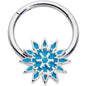 16 Gauge 3/8 Blue Winter Snowflake Christmas Hinged Segment Ring