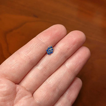 20 Gauge 1/4 Blue CZ Gem Fountain Nose Bone