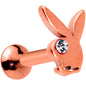 16 Gauge 5/16 Licensed Playboy CZ Rose Gold Tone Internal Thread Labret