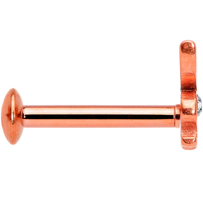 16 Gauge 5/16 Licensed Playboy CZ Rose Gold Tone Internal Thread Labret