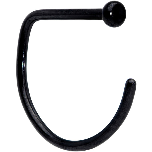 20 Gauge 3/8 Black Implant Grade Titanium D Shape Nose Hoop