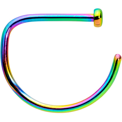 20 Gauge 3/8 Rainbow Implant Grade Titanium D Shape Nose Hoop