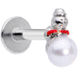 16 Gauge 5/16 Pearlescent Orb Snowman Christmas Labret Monroe Tragus