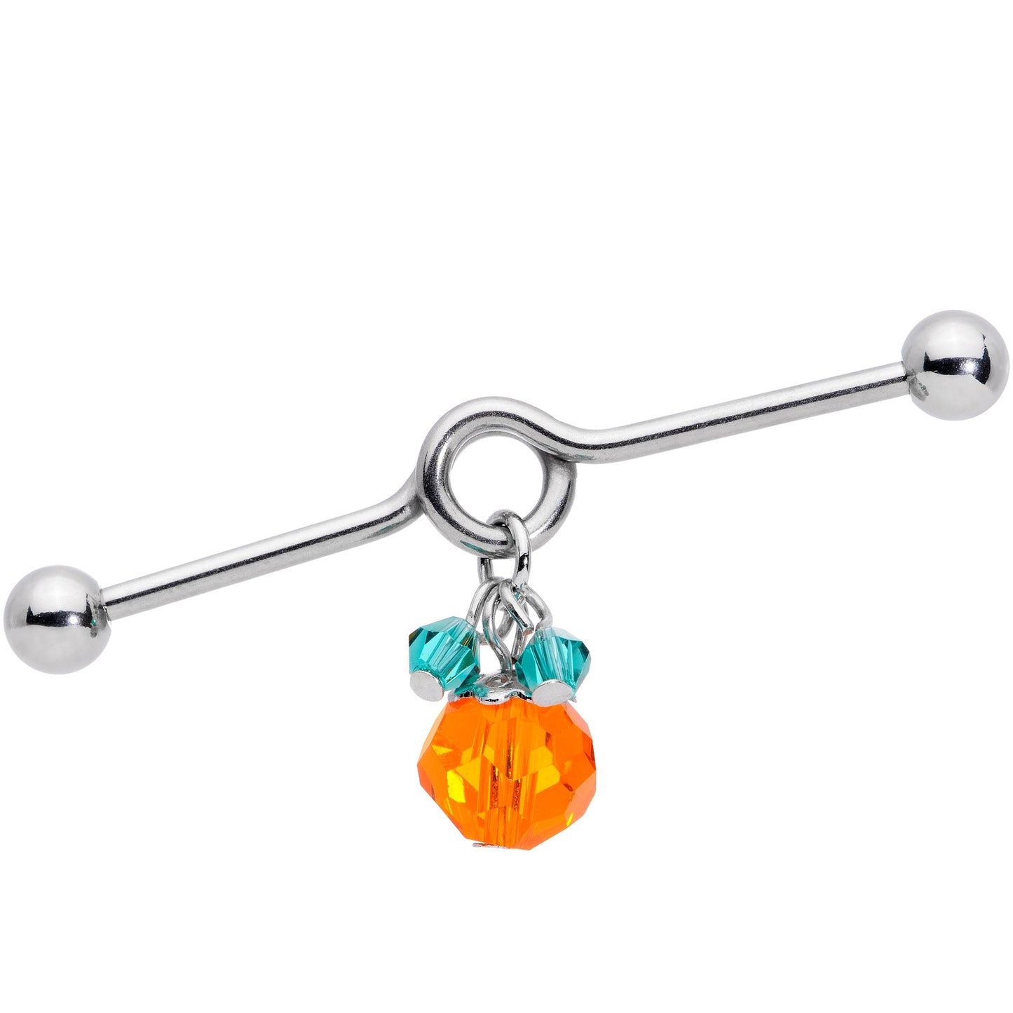 14 Gauge Green Orange Gem Pumpkin Halloween Dangle Project Bar 38mm