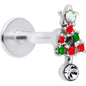 16 Gauge 5/16 Red Green Gem Christmas Tree Labret Monroe Tragus