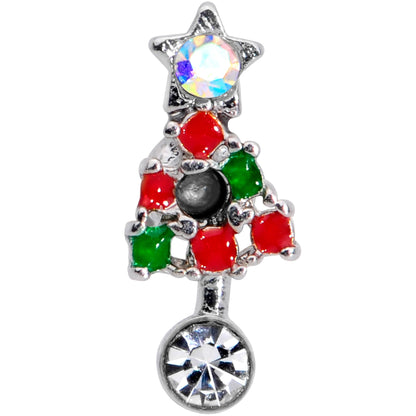 16 Gauge 5/16 Red Green Gem Christmas Tree Labret Monroe Tragus