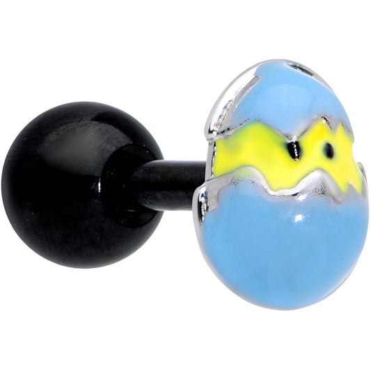 16 Gauge 1/4 Black Blue Easter Egg Chick Cartilage Tragus Earring
