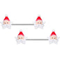 14 Gauge 9/16 Santas Beard Holiday Christmas Barbell Nipple Ring Set