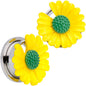 Yellow Daisy Flower Screw Fit Plug Set