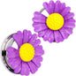 Purple Daisy Flower Screw Fit Plug Set