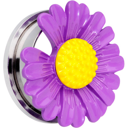 Purple Daisy Flower Screw Fit Plug Set