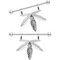 14 Gauge 11/16 Hanging Pot Leaf Dangle Nipple Shield Set