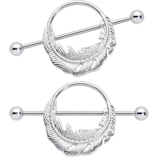 14 Gauge 3/4 Falling Feather Nipple Shield Set