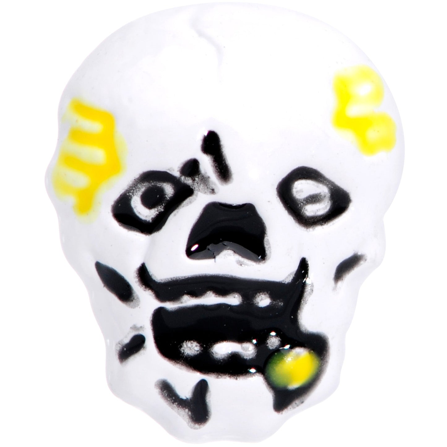 16 Gauge 1/4 Black White Skull Halloween Cartilage Tragus Earring