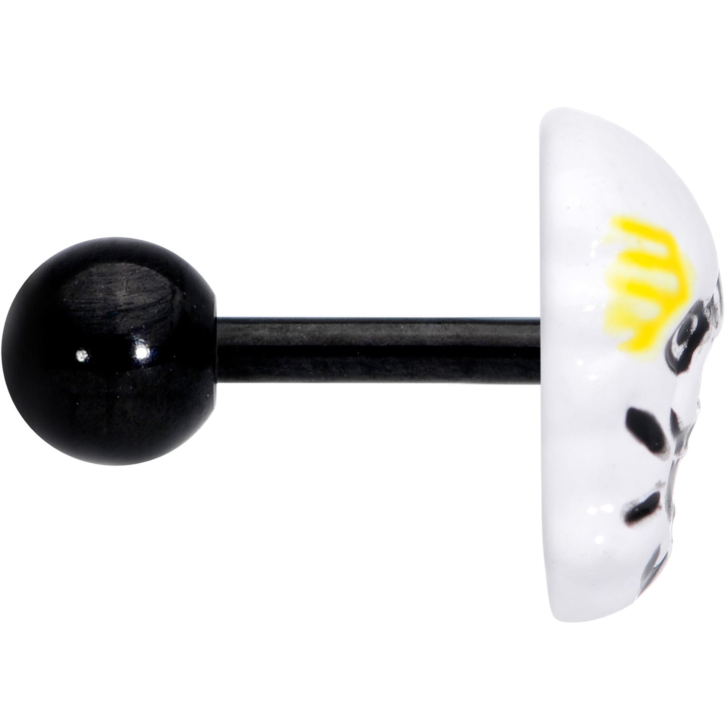 16 Gauge 1/4 Black White Skull Halloween Cartilage Tragus Earring