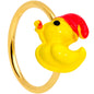 20 Gauge 5/16 Gold Tone Sleepy Duck Nose Hoop