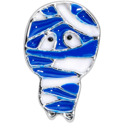 16 Gauge 1/4 Blue White Mummy Halloween Cartilage Tragus Earring