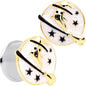 White Witch Ghost Broom Halloween Double Flare Plug Set