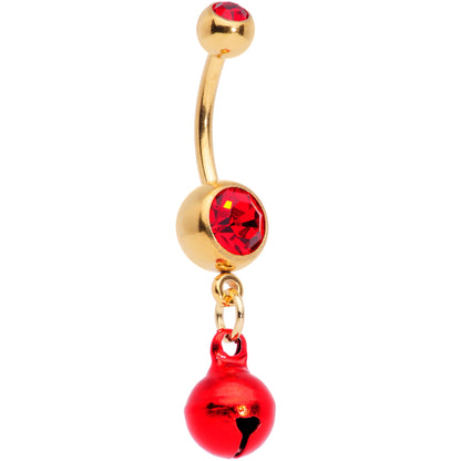 Red Green Gem Stocking Santa Cap Christmas Dangle Belly Ring Set of 3