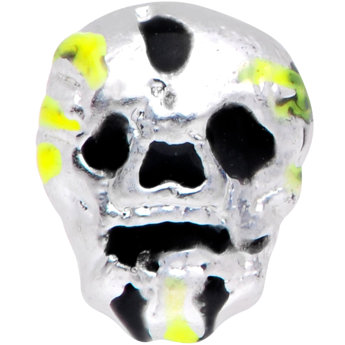 20 Gauge 1/4 Black Striped Skull Halloween Nose Bone