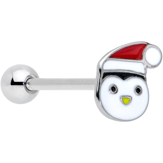 Festive Penguin Santa Christmas Barbell Tongue Ring