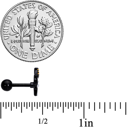 16 Gauge 1/4 Black Hat Sad Ghost Halloween Cartilage Tragus Set of 3
