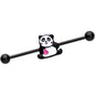 14 Gauge Black Panda Heart Industrial Barbell 38mm