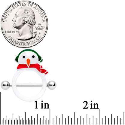 14 Gauge 9/16 Winter Snowman Christmas Nipple Shield Set