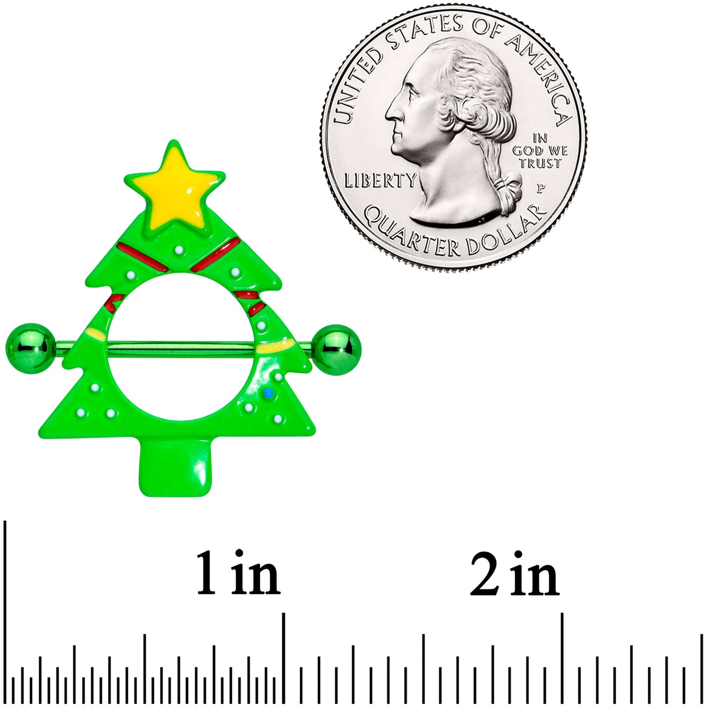 14 Gauge 5/8 Green Christmas Tree Nipple Shield Set