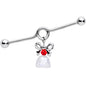 14 Gauge Clear Red Gem Bell Christmas Dangle Project Barbell 38mm