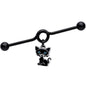 14 Gauge Black Blue Eyed Black Cat Dangle Project Barbell 38mm