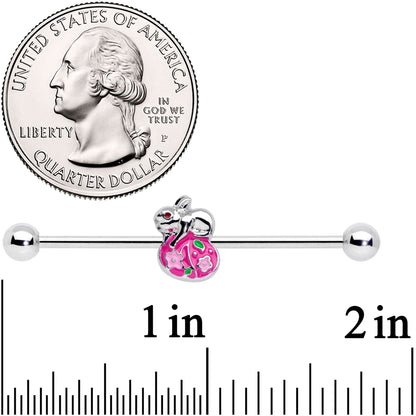 14 Gauge Bunny Rabbit Easter Egg Industrial Barbell 38mm