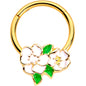 16 Gauge 5/16 Gold Tone White Spring Flowers Hinged Segment Ring