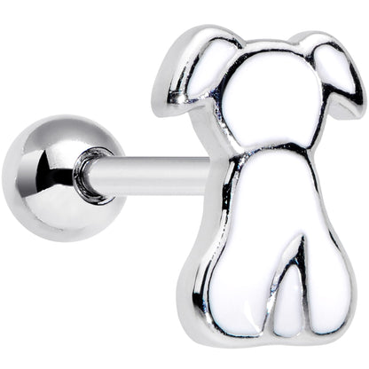 16 Gauge 1/4 White Sitting Dog Cartilage Tragus Earring