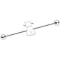 14 Gauge White Sitting Dog Industrial Barbell 38mm