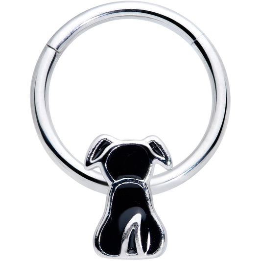 16 Gauge 3/8 Black Sitting Dog Hinged Segment Ring