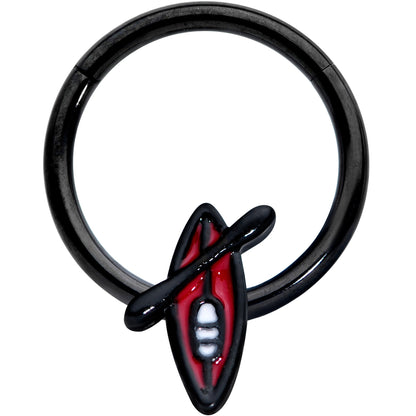 16 Gauge 3/8 Black Red Summer Kayak Boat Hinged Segment Ring