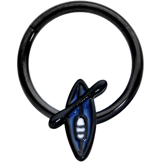 16 Gauge 3/8 Black Blue Summer Kayak Boat Hinged Segment Ring