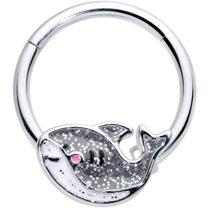 16 Gauge 3/8 Sweet Smiling Whale Hinged Segment Ring