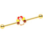 14 Gauge Gold Tone Turkey Time Holiday Industrial Barbell 38mm