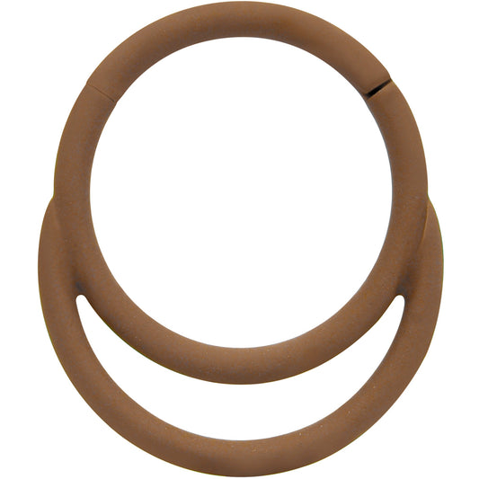 18 Gauge 3/8 Light Brown Matte Double Circle Hinged Segment Ring