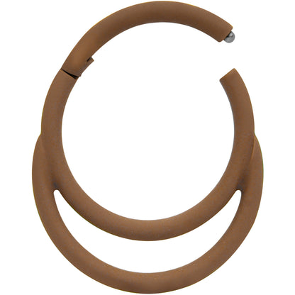 18 Gauge 3/8 Light Brown Matte Double Circle Hinged Segment Ring