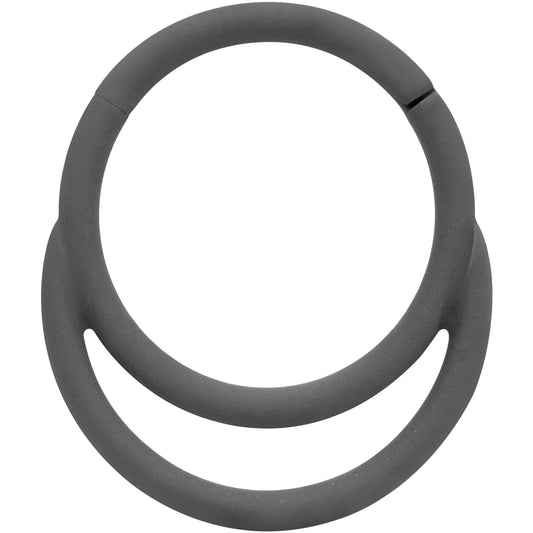 18 Gauge 3/8 Grey Matte Double Circle Hinged Segment Ring