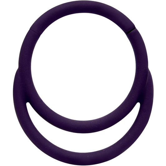 18 Gauge 3/8 Dark Purple Matte Double Circle Hinged Segment Ring